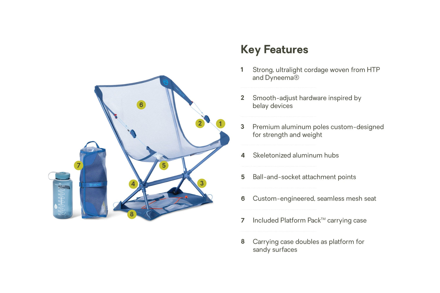 Chaise de camping Nemo Moonlite Elite Recyclée - Plein air Entrepôt