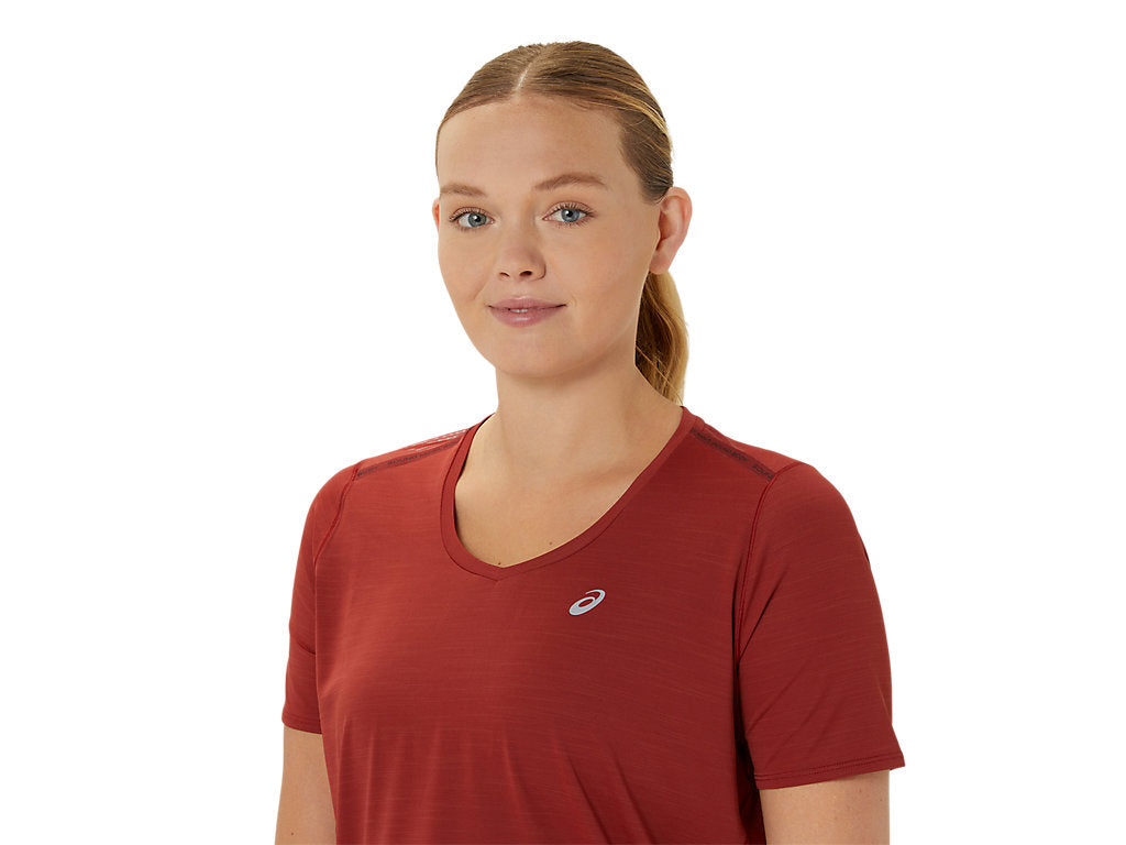 T-shirt Asics Road V-neck Top Femmes - Plein air Entrepôt