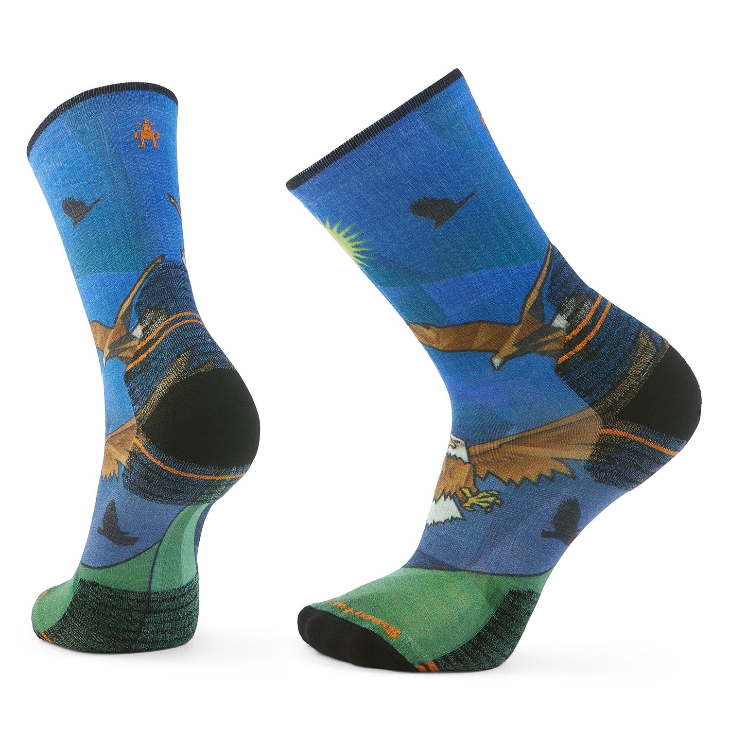Bas Smartwool Hike Targeted Cushion Eagle Print Crew - Plein air Entrepôt