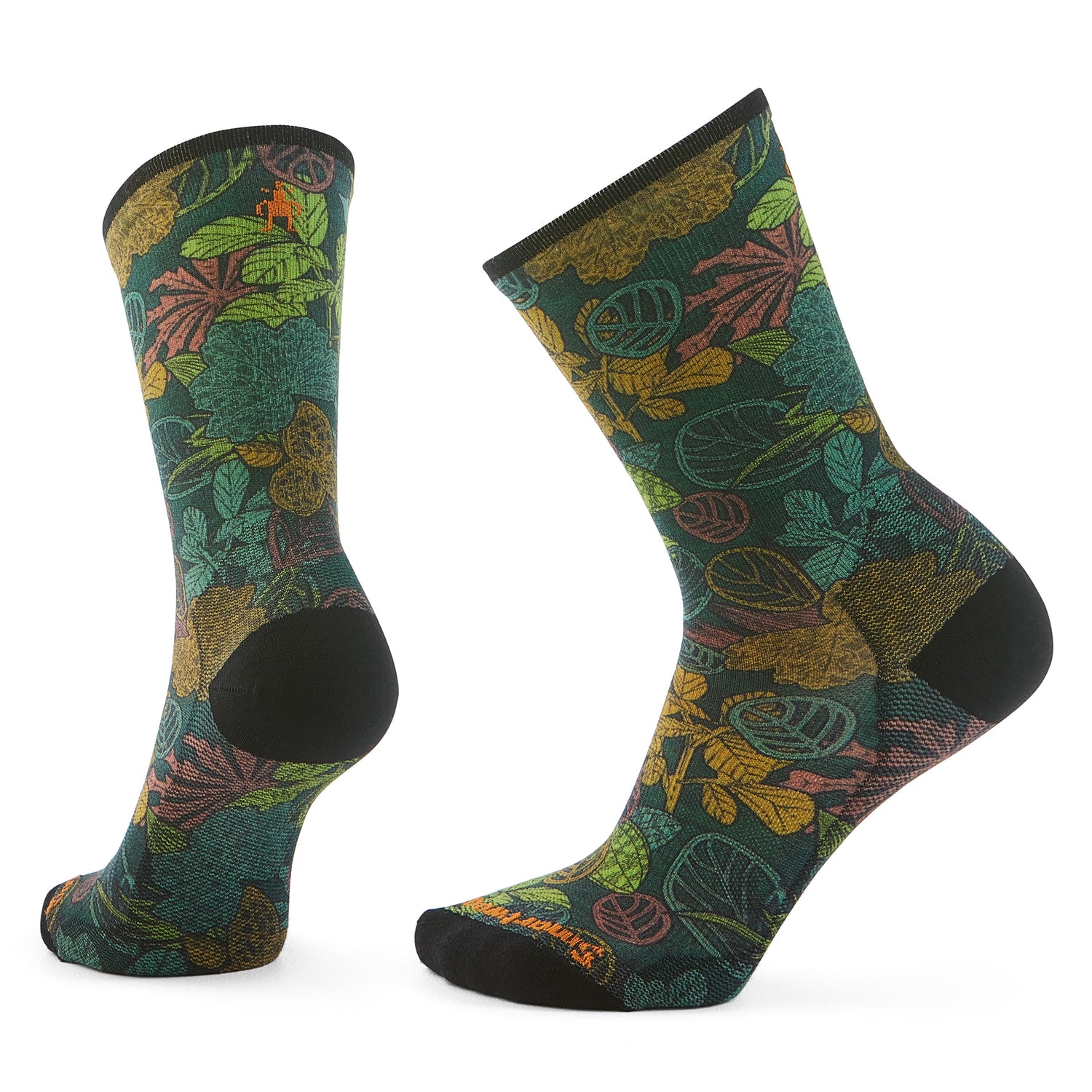 Bas Smartwool Bike Zero Cushion Aloha Forest Print Crew - Plein air Entrepôt