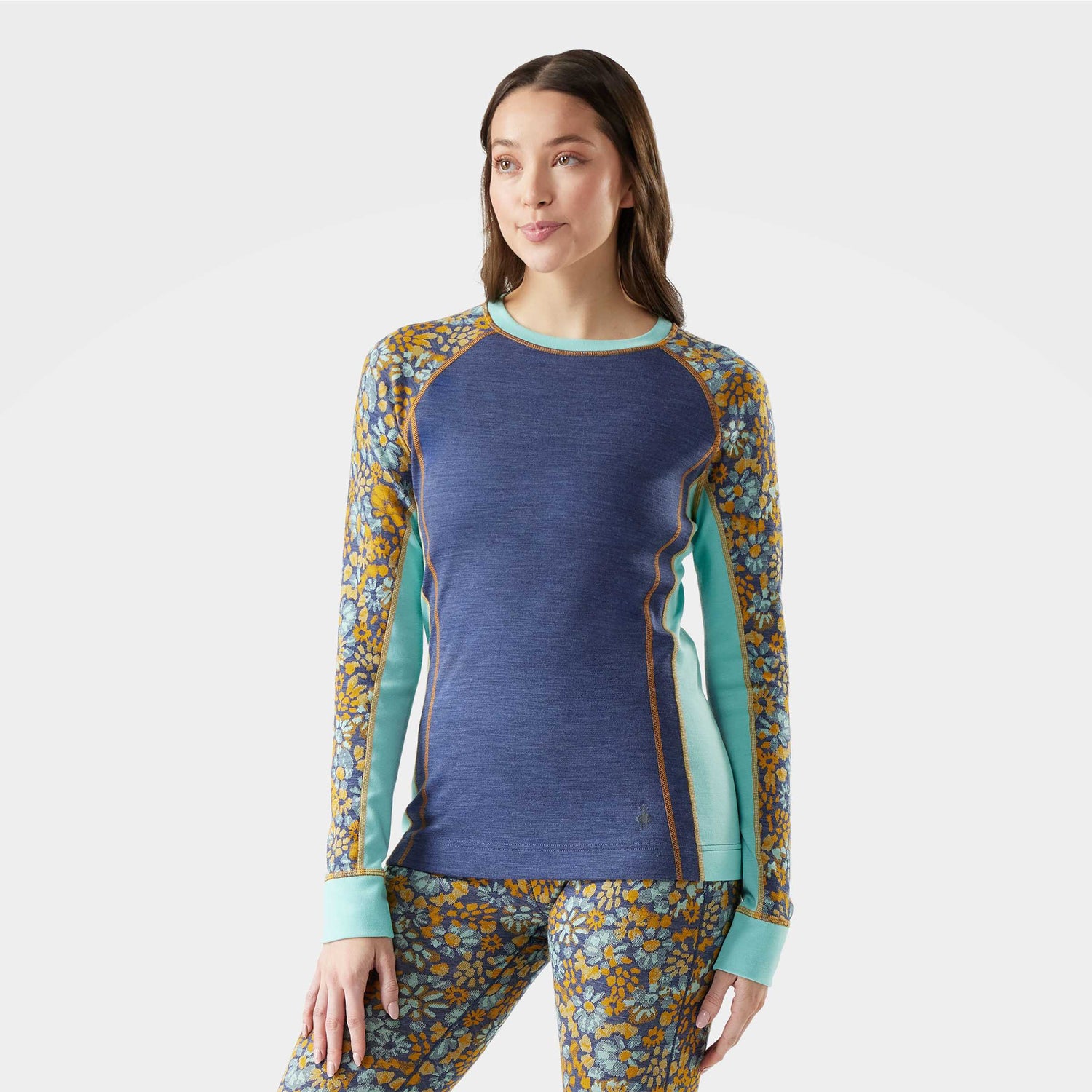 Couche de base Smartwool Classic Thermal Colourblock Crew Femmes - Plein air Entrepôt