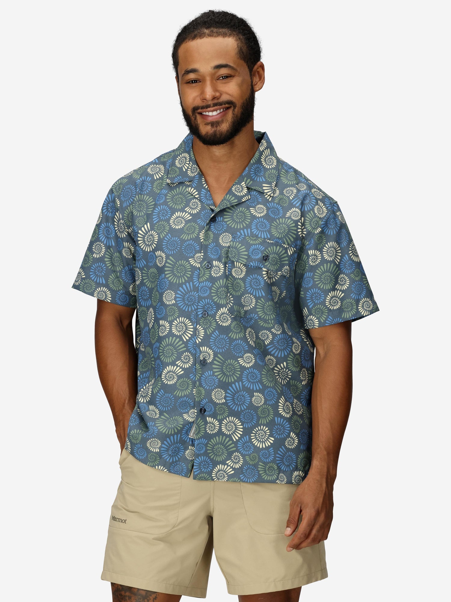 Chemise Marmot AirExchange UPF 40 Novelty Camp Collared Manches Courtes Hommes - Plein air Entrepôt