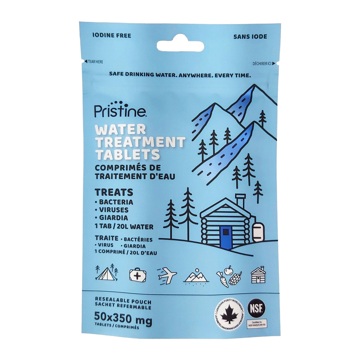Tablettes de Traitement Pour L'eau Pristine 20 L