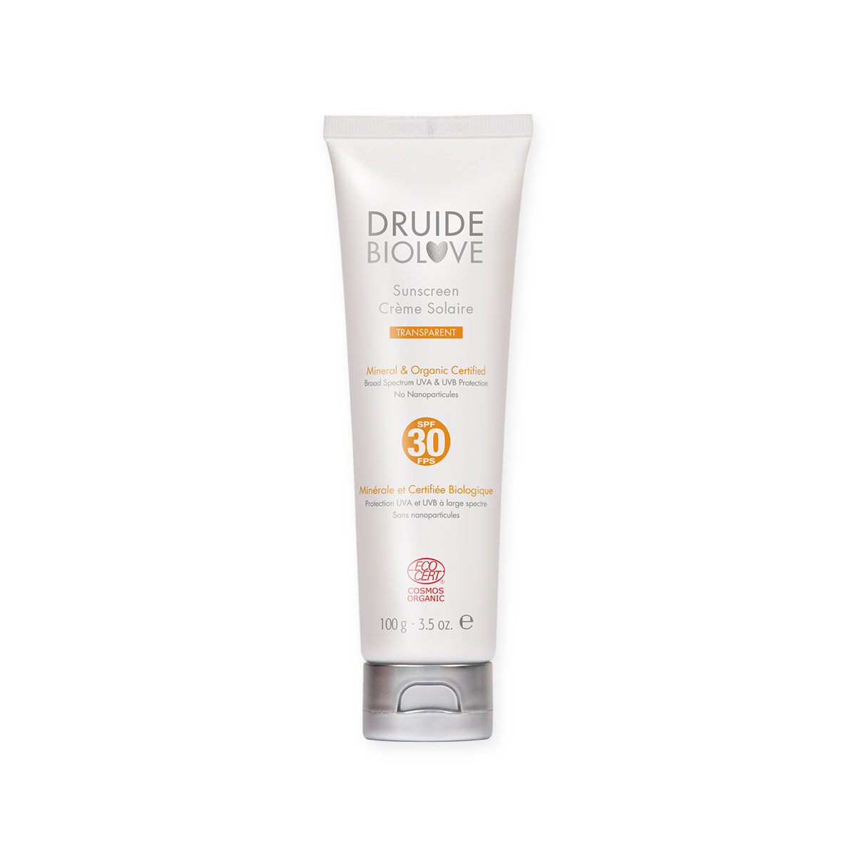 Druide Crème Solaire Adulte SPF-30 100ml - Plein air Entrepôt