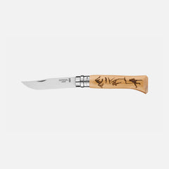 Opinel Couteau #08 Inox Bois Gravure Escalade - Plein Air Entrepôt