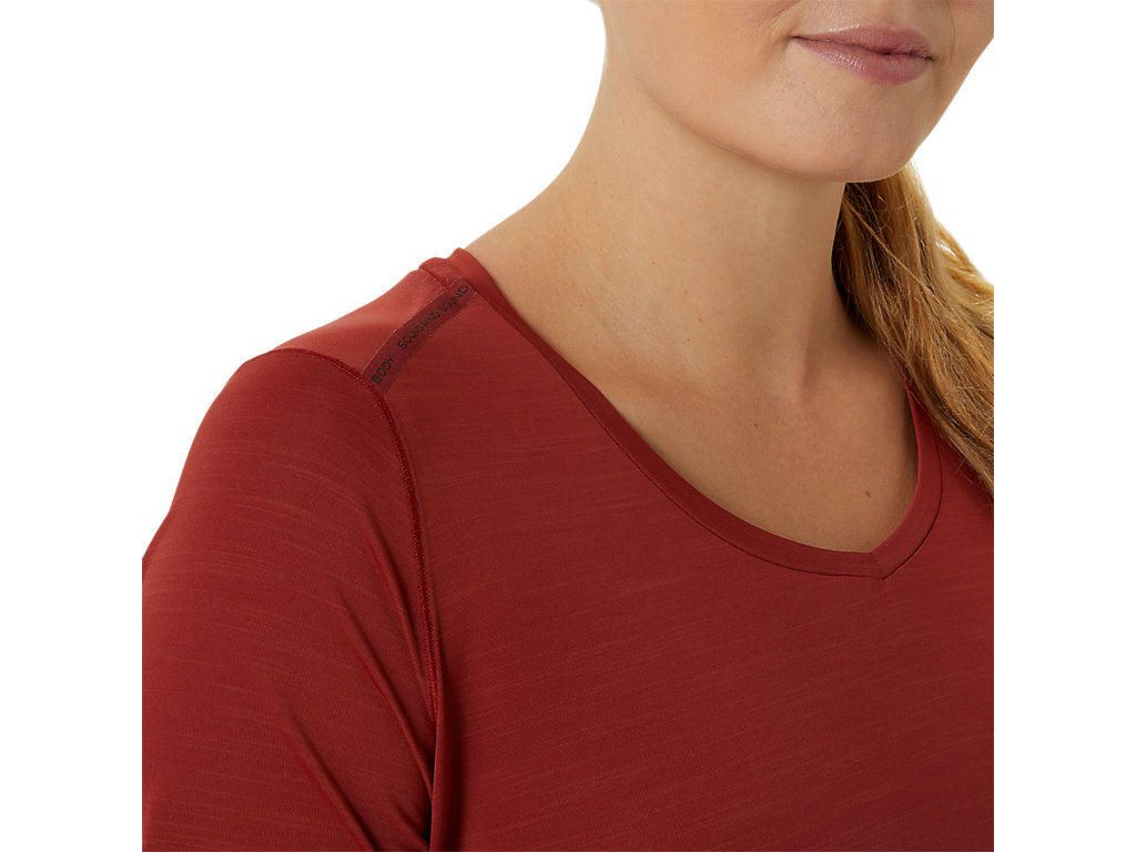 T-shirt Asics Road V-neck Top Femmes - Plein air Entrepôt