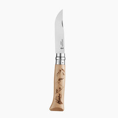 Opinel Couteau #08 Inox Bois Gravure Randonée - Plein Air Entrepôt