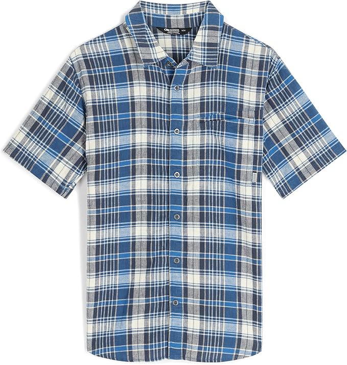 Chemise OR Weisse Carreaux Manches courtes Hommes - Plein Air Entrepôt