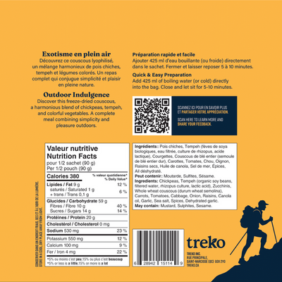 Repas Treko Couscous Aventurier - Plein air Entrepôt