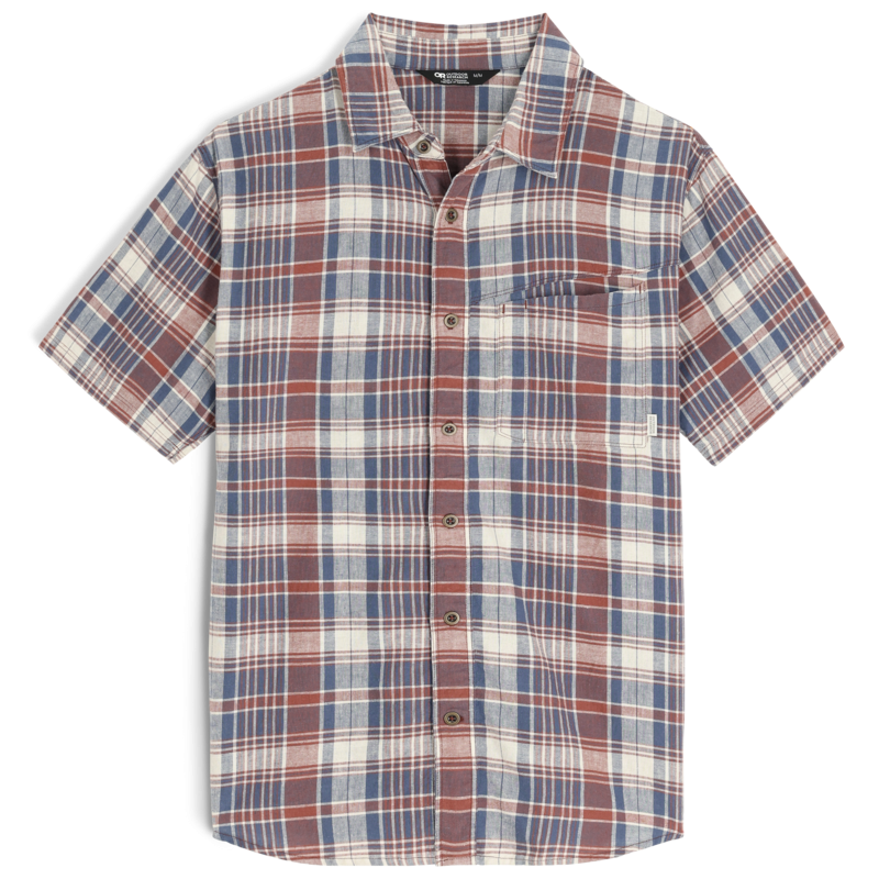 Chemise OR Weisse Carreaux Manches courtes Hommes - Plein Air Entrepôt