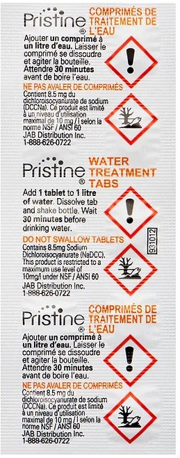 Pristine Tablette Traitement Pour L'eau - Plein Air Entrepôt