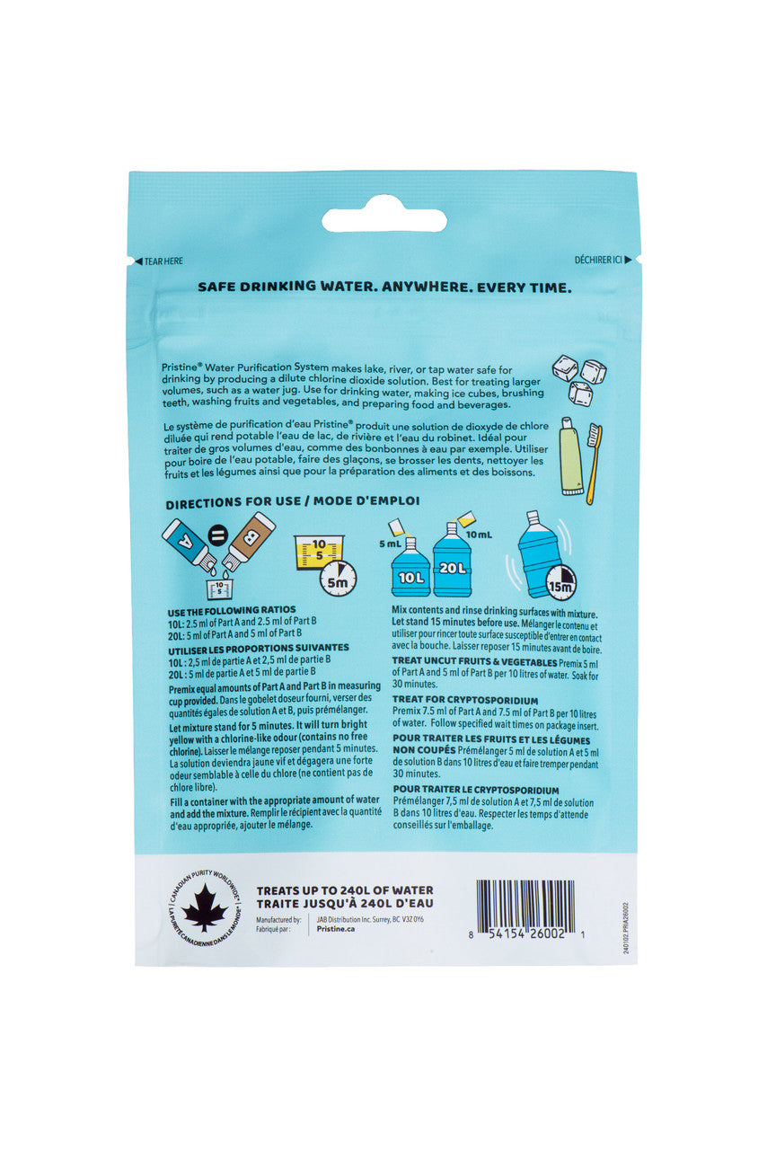 Tablette de Traitement Pour L'eau Pristine
