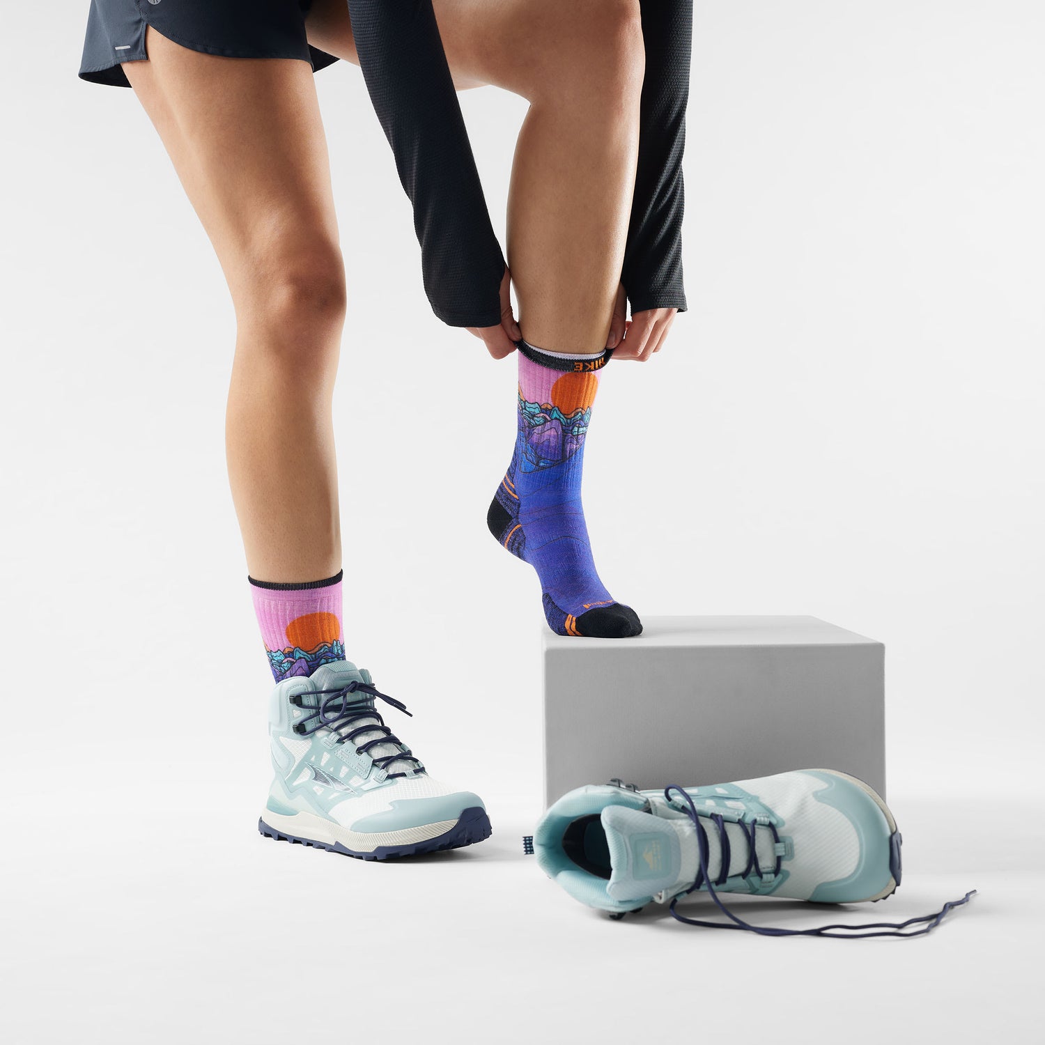 Bas de Randonnée Smartwool Coussin Ciblé Imprimé Mountain Sunrise Mi-haute Femmes - Plein Air Entrepôt