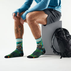 Bas Smartwool Hike Targeted Cushion Trail Trekker Print Crew Unisexe - Plein Air Entrepôt