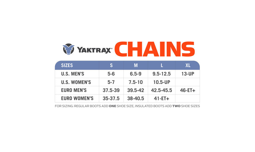 Crampons Yaktrax Chains - Plein air Entrepôt