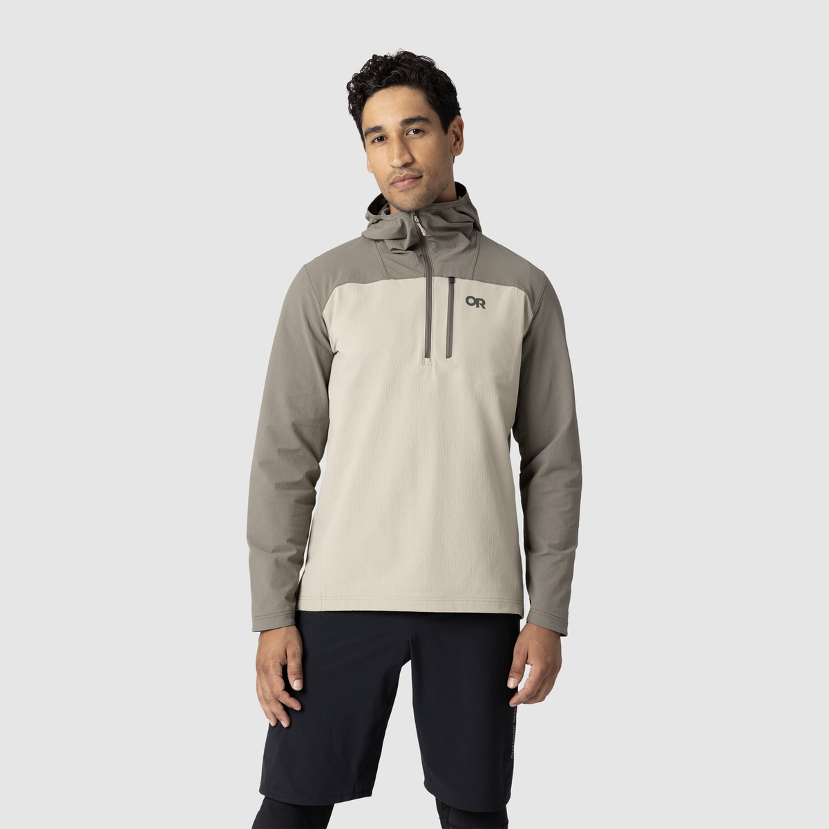 Softshell à capuche Outdoor Research Freewheel Demi-zip Hommes