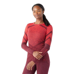Couche de base Smartwool Intraknit Thermal Mérinos Pattern Crew Femmes - Plein Air Entrepôt