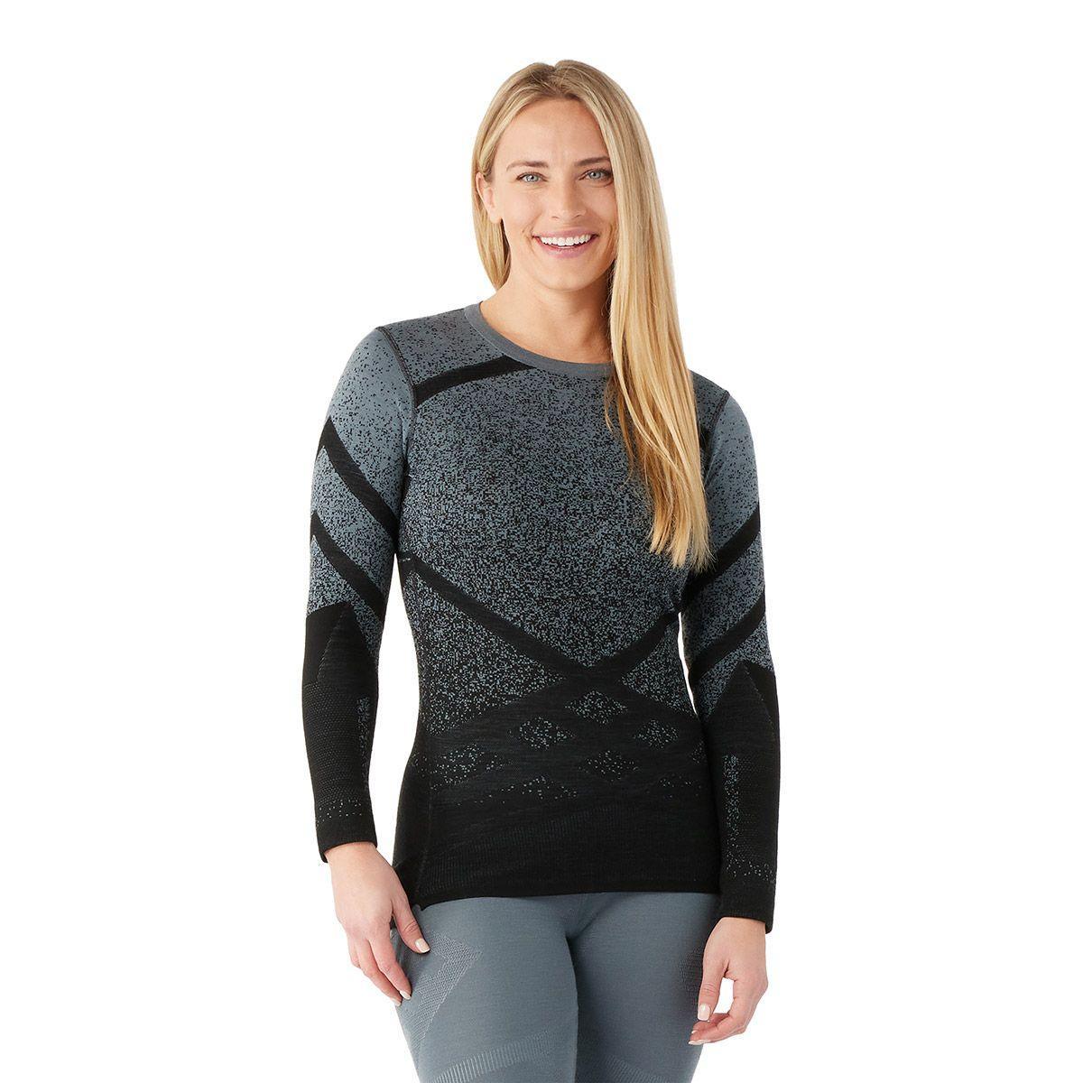 Couche de base Smartwool Intraknit Thermal Mérinos Pattern Crew Femmes - Plein Air Entrepôt