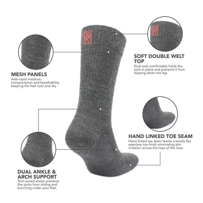 Bas Norfolk Crew Length Lightweight Mérinos Paquet de 2 - Plein Air Entrepôt