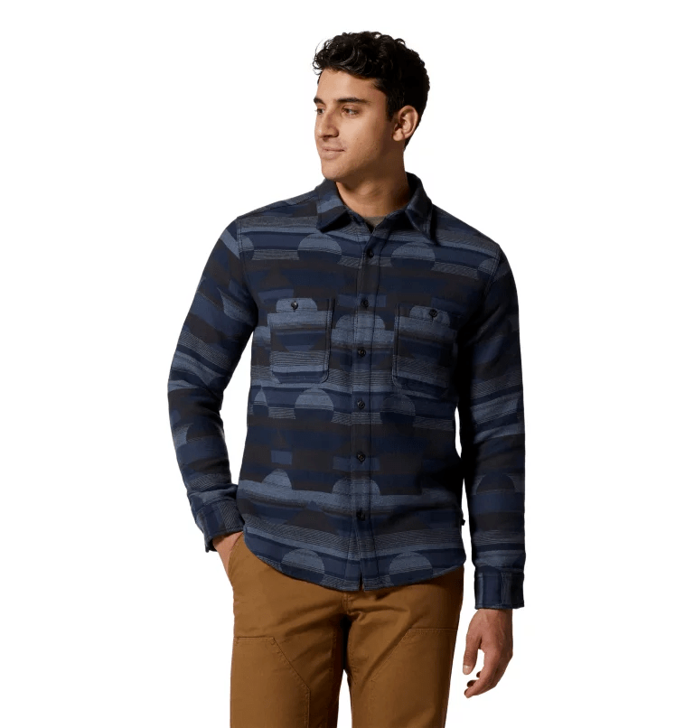 Chemise homme Mountain Hardwear bleue à carreaux boutonnée
