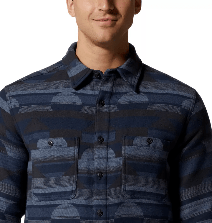 Chemise Mountain Hardwear Homme Bleu à Carreaux, Manches Longues, Taille L
